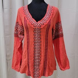 Free people boho embroidered top